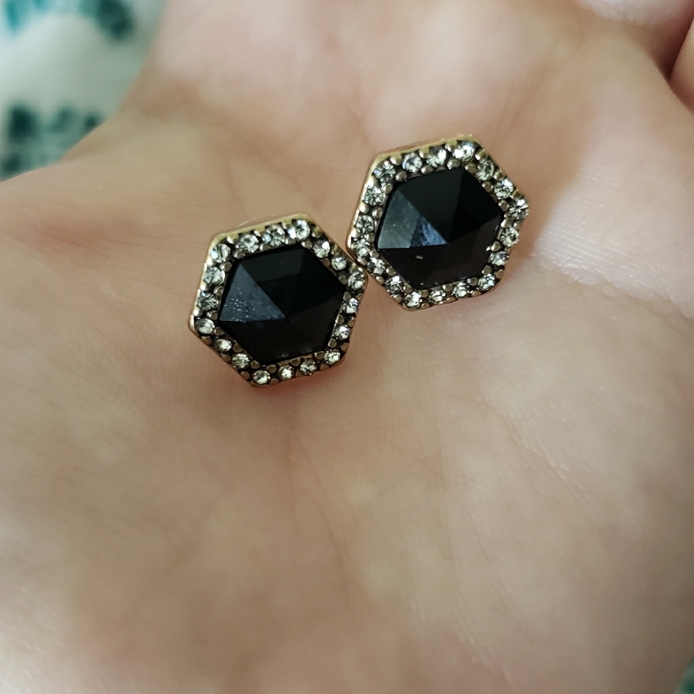 Black and silver earrings
